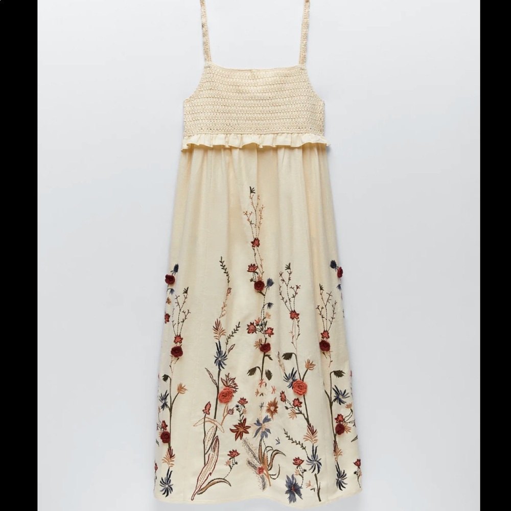 ZARA Limited Edition Embroidered Dress NWOT